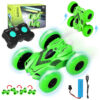 360-Degree Flips Rotating RC Stunt Car Toy (Green)