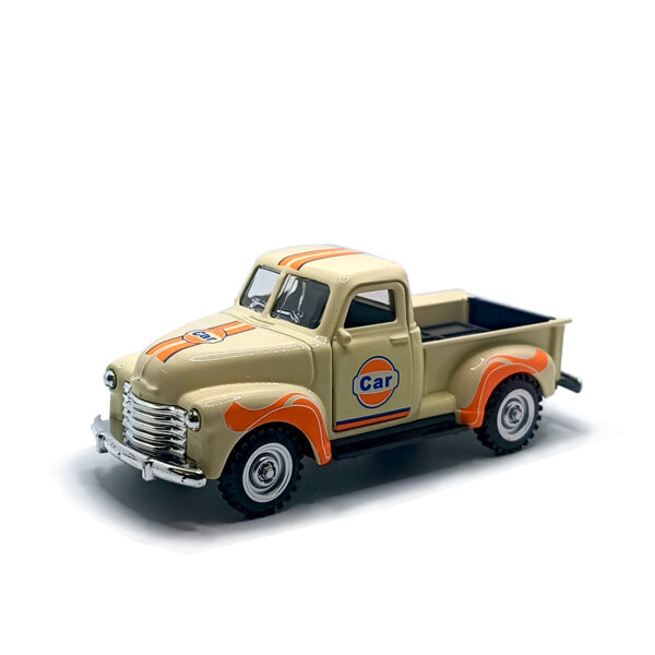 1950 Chevrolet 3100 Vintage Pickup Truck Diecast Model – Classic Retro Metal Body Miniature with Pull Back Action (Light Brown & Orange) Scale 1:36 www.bellaqueen.in