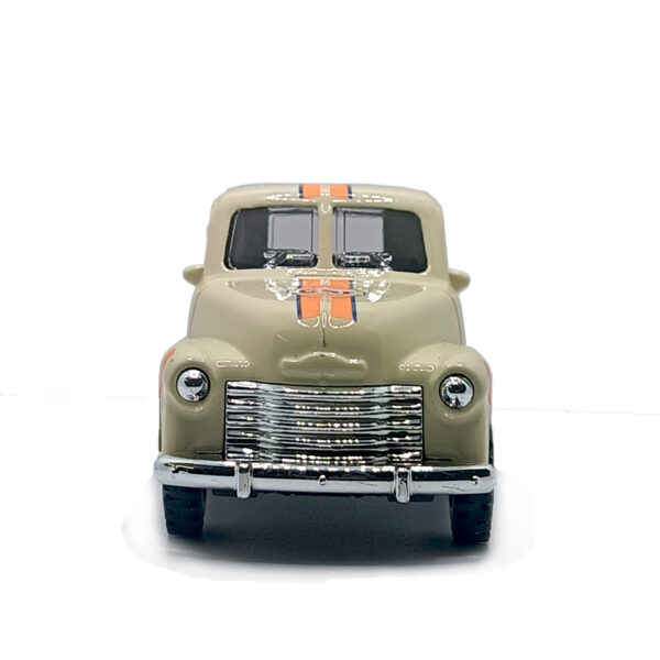 1950 Chevrolet 3100 Vintage Pickup Truck Diecast Model – Classic Retro Metal Body Miniature with Pull Back Action (Light Brown & Orange) Scale 1:36 www.bellaqueen.in