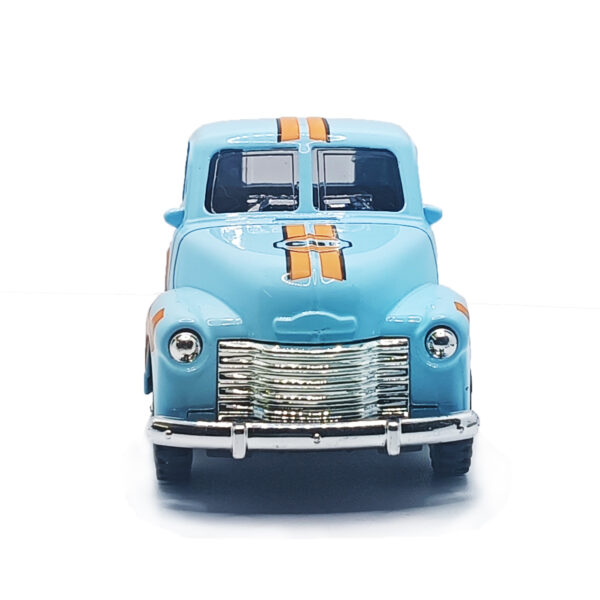 1950 Chevrolet 3100 Vintage Pickup Truck Diecast Model – Classic Retro Metal Body Miniature with Pull Back Action (Sky Blue & Orange) Scale 1:36 www.bellaqueen.in