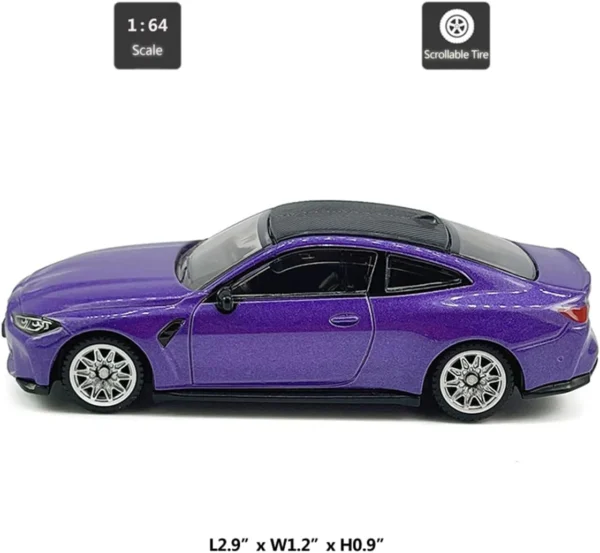 CCA BMW M4 Diecast Car Model – Premium Metal Sports Coupe Miniature (Purple) - www.bellaqueen.in