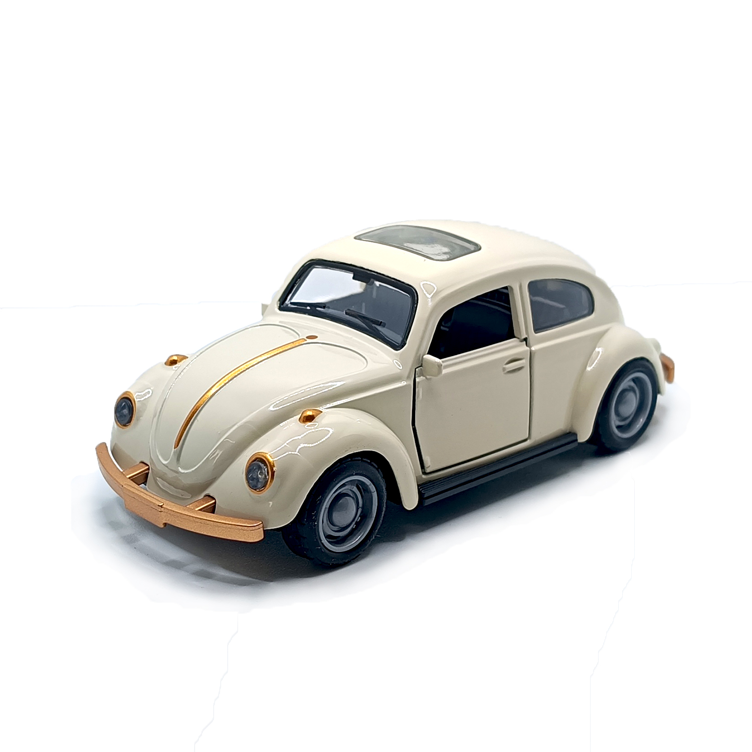 1967 Volkswagen Beetle Diecast Model Car – 1:36 Scale Classic Metal Body Vintage Car with Pull Back Action (Cream) www.bellaqueen.in