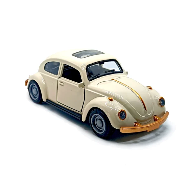1967 Volkswagen Beetle Diecast Model Car – 1:36 Scale Classic Metal Body Vintage Car with Pull Back Action (Cream) www.bellaqueen.in