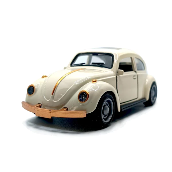 1967 Volkswagen Beetle Diecast Model Car – 1:36 Scale Classic Metal Body Vintage Car with Pull Back Action (Cream) www.bellaqueen.in