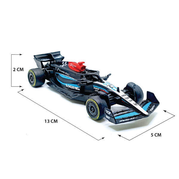 Mercedes AMG F1 Racing Car Metal Body Diecast Model Scale 1:36 – Pull Back Drive (Black & Blue) www.bellaqueen.in
