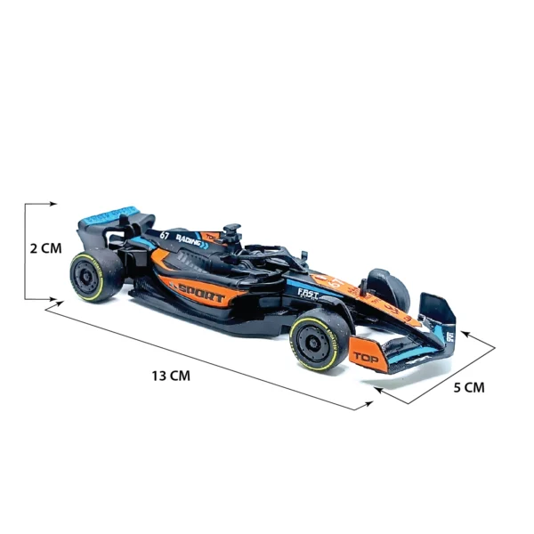 McLaren F1 Team MCL 38 Racing Car Metal Body Diecast Model Scale 1:36 – Pull Back Drive (Black Orange) www.bellaqueen.in