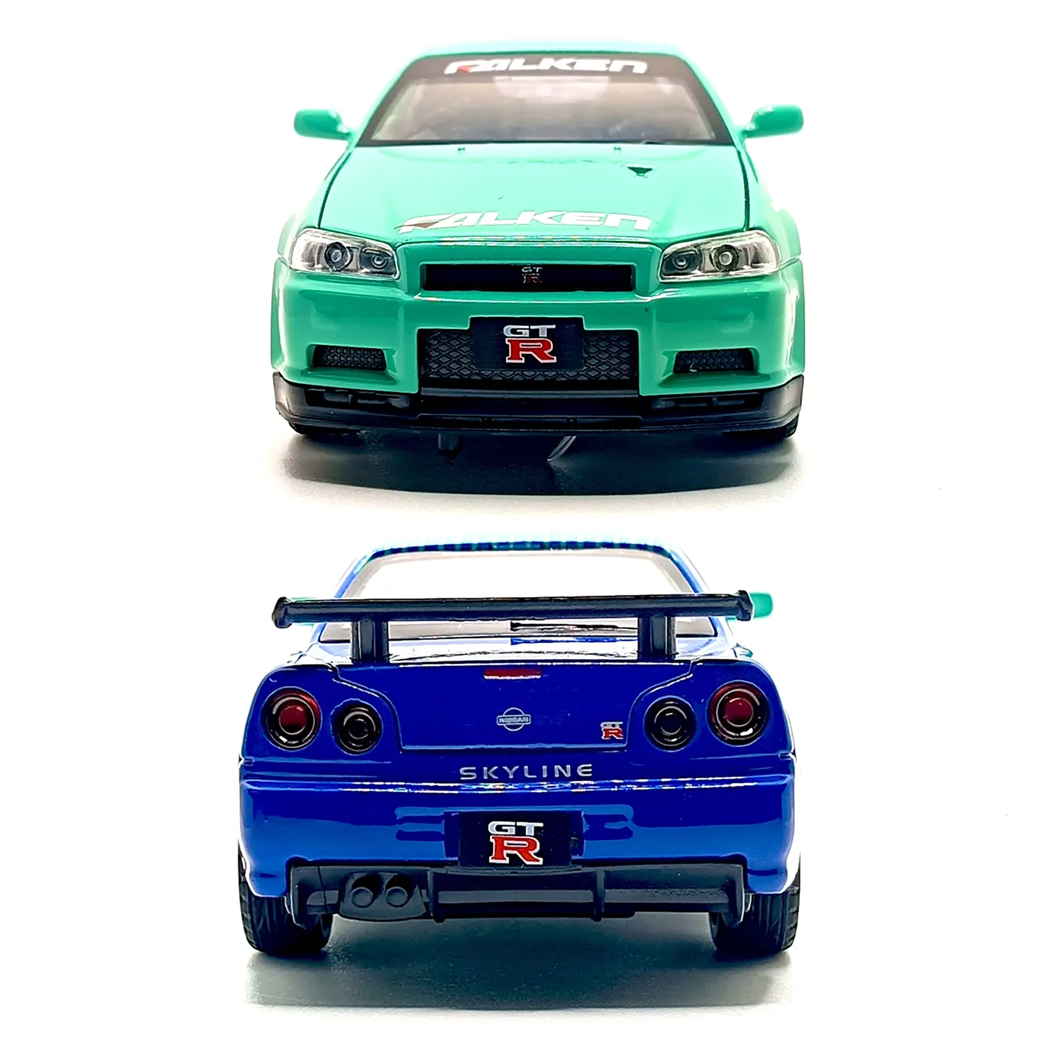 Nissan Skyline GT-R R34 Spoon Sports Edition Diecast Car 1:32 Scale Model – Premium Metal Racing Miniature (Blue & Cyan) - www.bellaqueen.in
