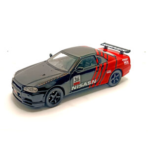 Nissan Skyline GT-R R34 Spoon Sports Edition Diecast Car 1:32 Scale Model – Premium Metal Racing Miniature (Red & Black) - www.bellaqueen.in