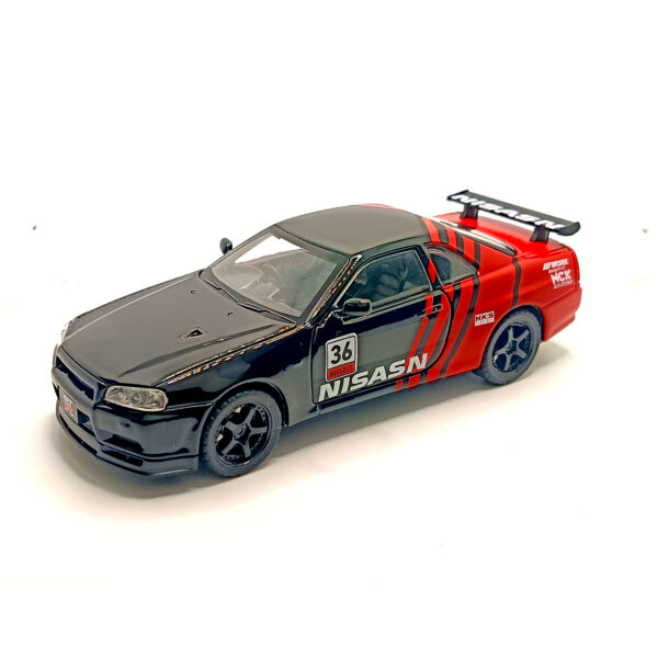 Nissan Skyline GT-R R34 Spoon Sports Edition Diecast Car 1:32 Scale Model – Premium Metal Racing Miniature (Red & Black) - www.bellaqueen.in