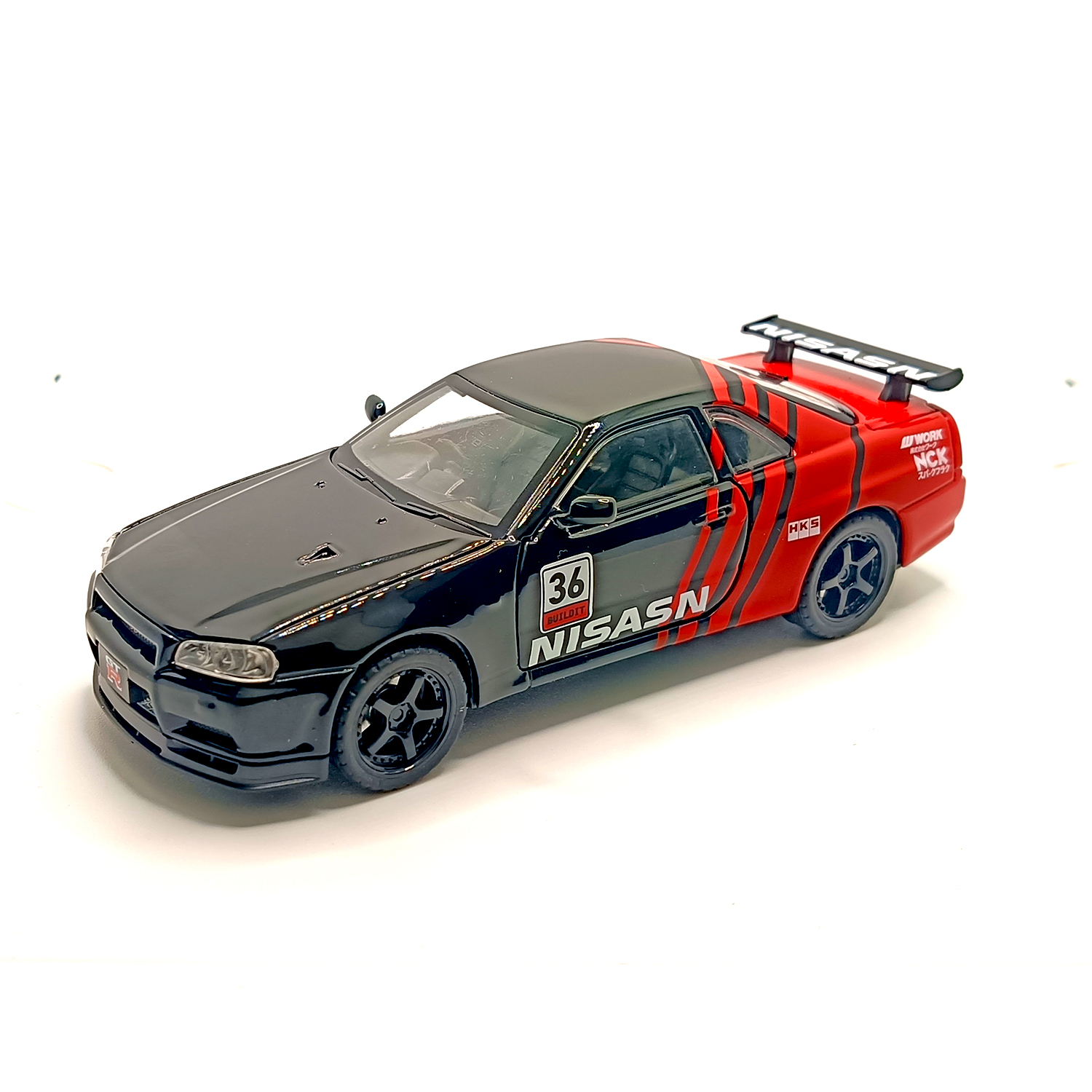 Nissan Skyline GT-R R34 Spoon Sports Edition Diecast Car 1:32 Scale Model – Premium Metal Racing Miniature (Red & Black) - www.bellaqueen.in