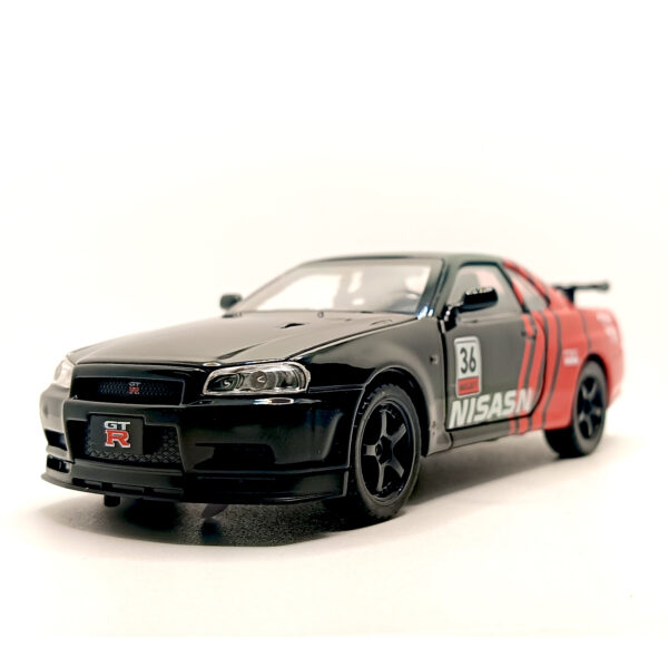 Nissan Skyline GT-R R34 Spoon Sports Edition Diecast Car 1:32 Scale Model – Premium Metal Racing Miniature (Red & Black) - www.bellaqueen.in