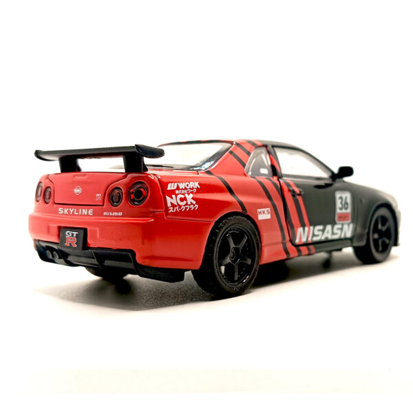 Nissan Skyline GT-R R34 Spoon Sports Edition Diecast Car 1:32 Scale Model – Premium Metal Racing Miniature (Red & Black) - www.bellaqueen.in
