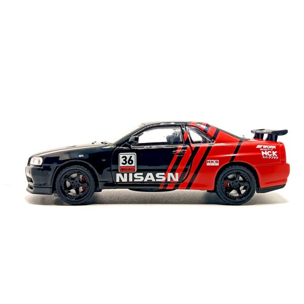 Nissan Skyline GT-R R34 Spoon Sports Edition Diecast Car 1:32 Scale Model – Premium Metal Racing Miniature (Red & Black) - www.bellaqueen.in