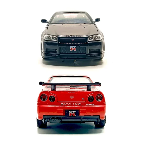 Nissan Skyline GT-R R34 Spoon Sports Edition Diecast Car 1:32 Scale Model – Premium Metal Racing Miniature (Red & Black) - www.bellaqueen.in