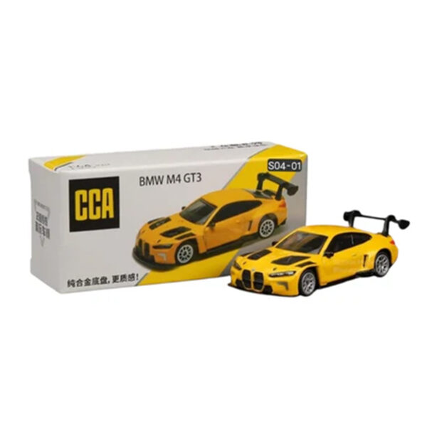 CCA BMW M4 GT3 Diecast Car Model – Premium Metal Racing Sports Car Miniature (Yellow) S04-01- www.bellaqueen.in