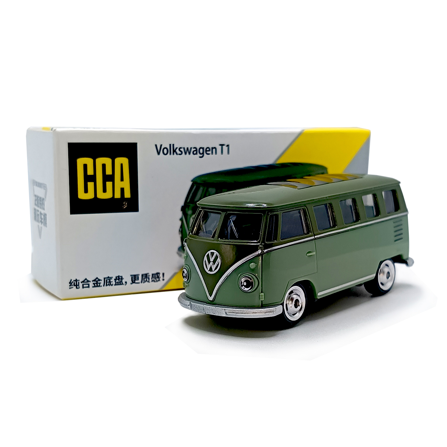 CCA Volkswagen T1 Diecast Car Model – Premium Metal Classic Van Miniature (Green) www.bellaqueen.in