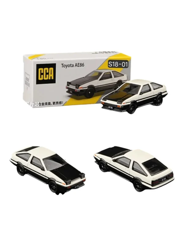 CCA Toyota AE86 Diecast Car Model – Premium Metal Classic Sports Coupe Miniature (White & Black) - www.bellaqueen.in