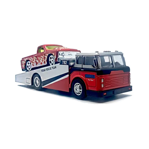 Road rescue carrier truck with pickup truck Diecast | Scale 1:64-www.bellaqueen.in
