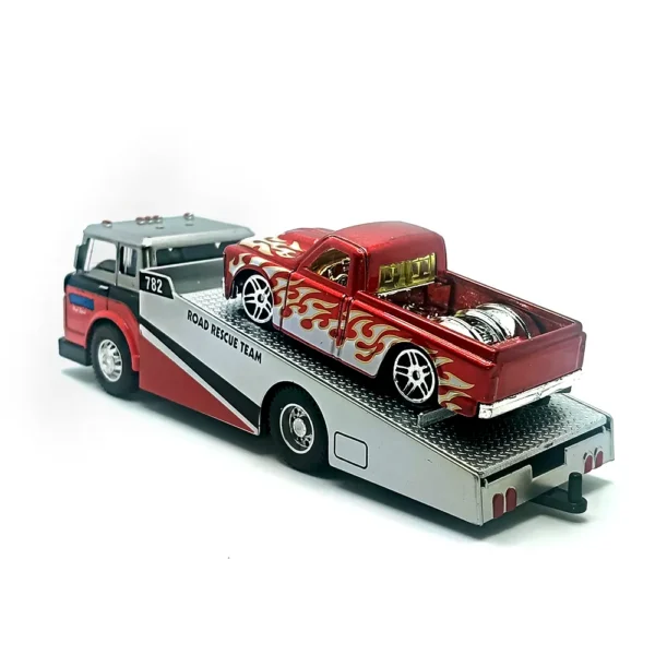 Road rescue carrier truck with pickup truck Diecast | Scale 1:64-www.bellaqueen.in
