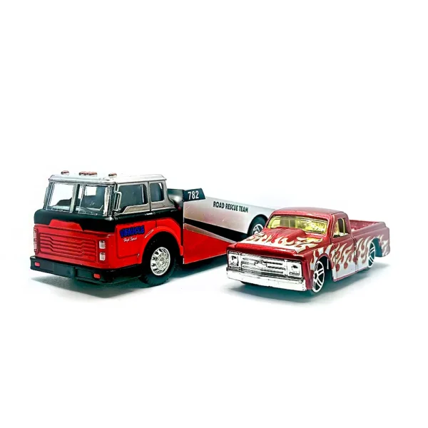 Road rescue carrier truck with pickup truck Diecast | Scale 1:64-www.bellaqueen.in